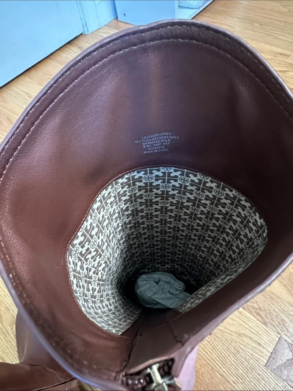 Tory Burch Chestnut Brown Leather Riding Boots